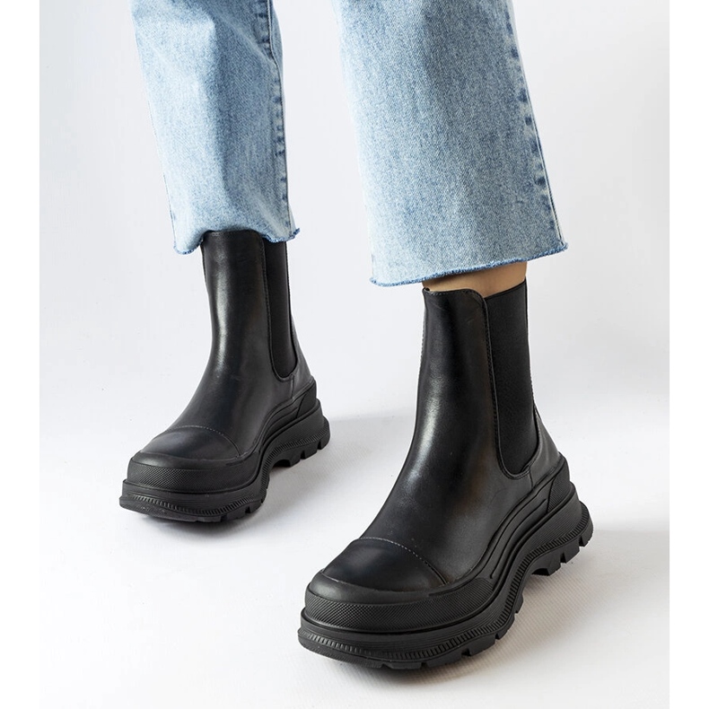 Bottines à plateforme noires Bellucci le noir 1