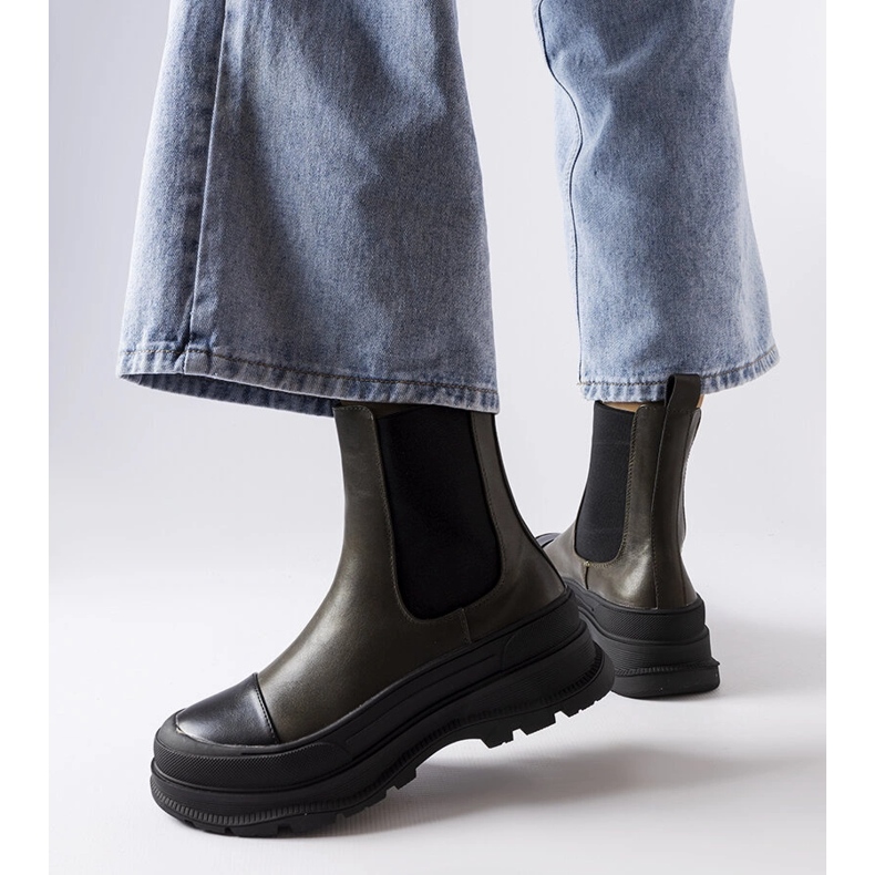 Bottines à plateforme vertes Bellucci 1