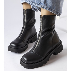 Bottines massives noires de Scura le noir 1