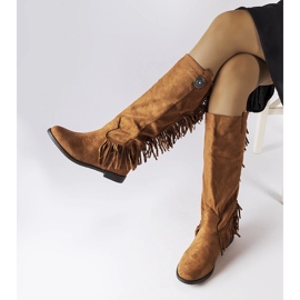 Bottes compensées recouvertes marron de Lecore brun 1