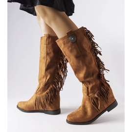 Bottes compensées recouvertes marron de Lecore brun 2