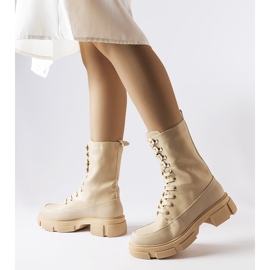 Bottes de travail beiges sur une semelle plus épaisse de Lori 2