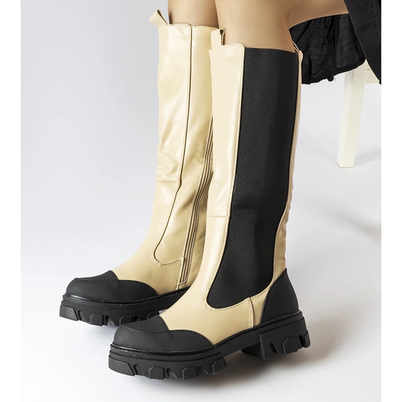Bottes hautes Pasquale beiges 1 Bottes hautes Pasquale beiges 1