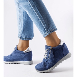 Inna Baskets compensées en daim bleu de Raite 2