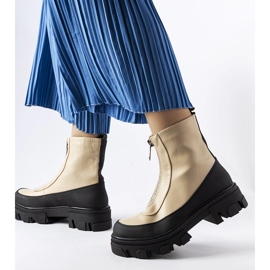 Bottines épaisses beiges de Morley 1 Bottines épaisses beiges de Morley 1