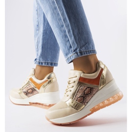 Inna Baskets compensées beiges d'Irpina 2