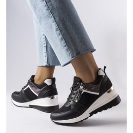 Inna Baskets compensées noires de Deodata le noir 2