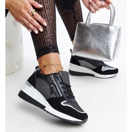 Inna Baskets compensées noires de Fastello le noir 1