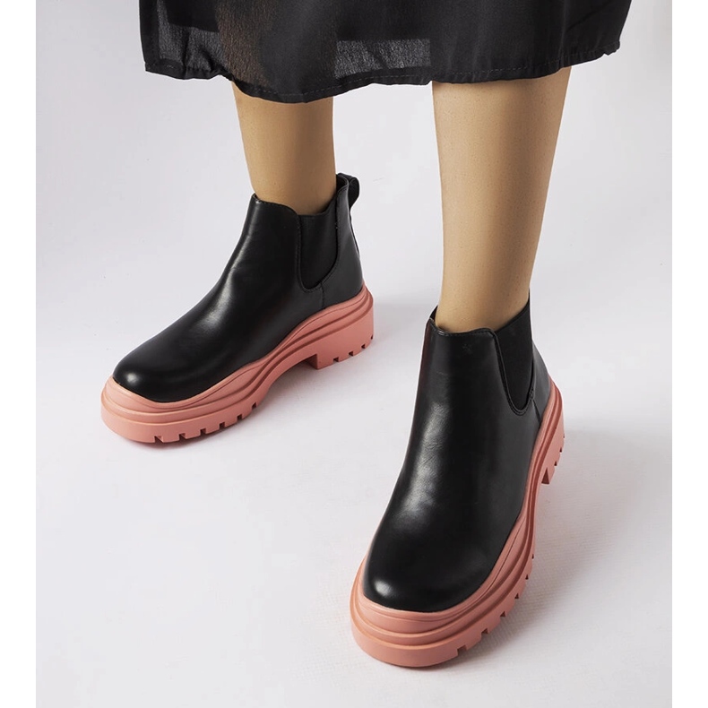 Bottines noires sur plateforme Marinone colorée le noir 1