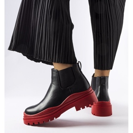 Bottines noires sur plateforme Marinone colorée le noir 1