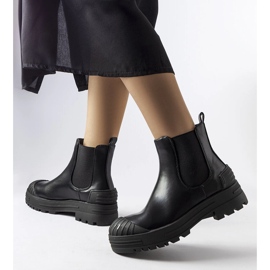 Bottes de travail noires avec inserts en caoutchouc de Lange 1