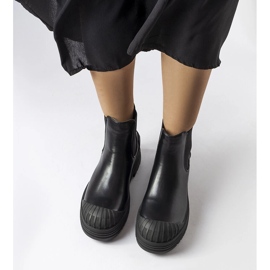 Bottes de travail noires avec inserts en caoutchouc de Lange le noir 2