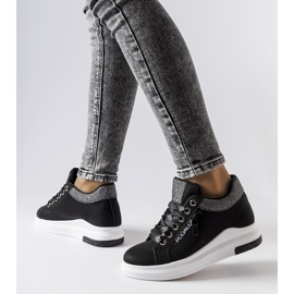 Inna Baskets compensées noires de Birmingham le noir 1