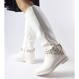 Bottines compensées recouvertes Argentano blanches 1