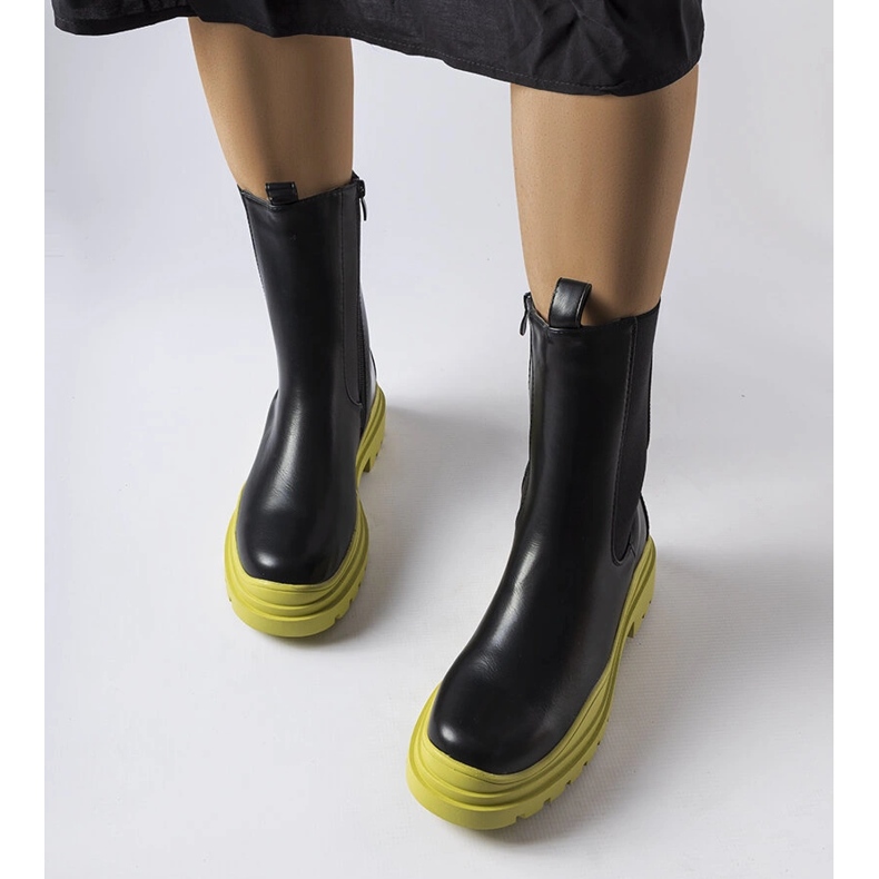 Bottines noires à semelle colorée de Delebio le noir 2