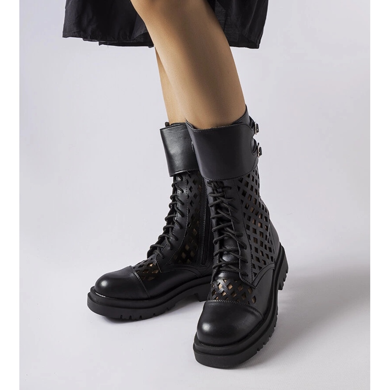 Ouvriers Amarante ajourés noirs le noir 1