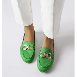 Mocassins verts avec une boucle dorée de Magliano 1