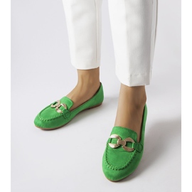 Mocassins verts avec une boucle dorée de Magliano 2