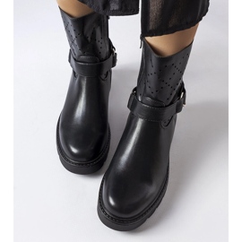 Bottines noires ajourées avec chaîne de Procopio le noir 2