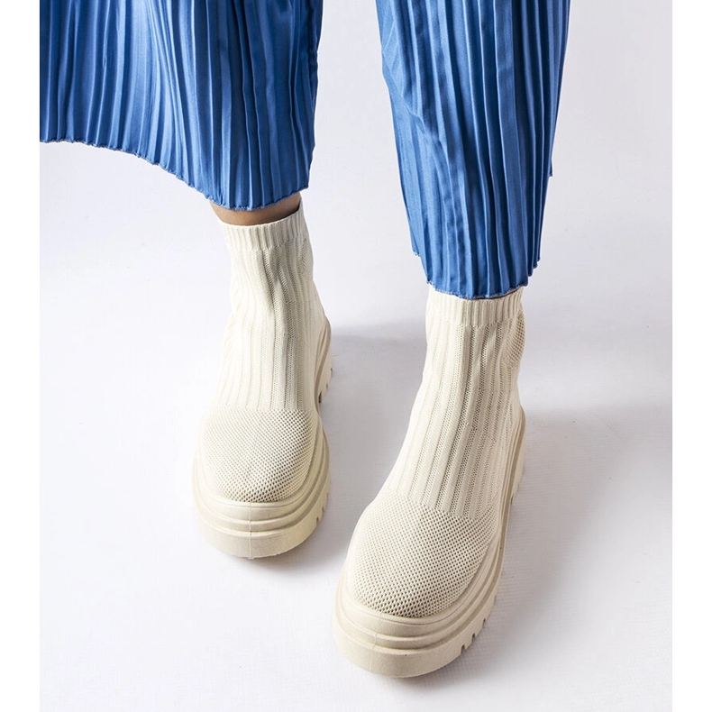 Baskets montantes beiges Marks 1