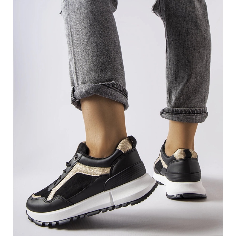 Inna Baskets noires à décoration pailletée de Busso 2