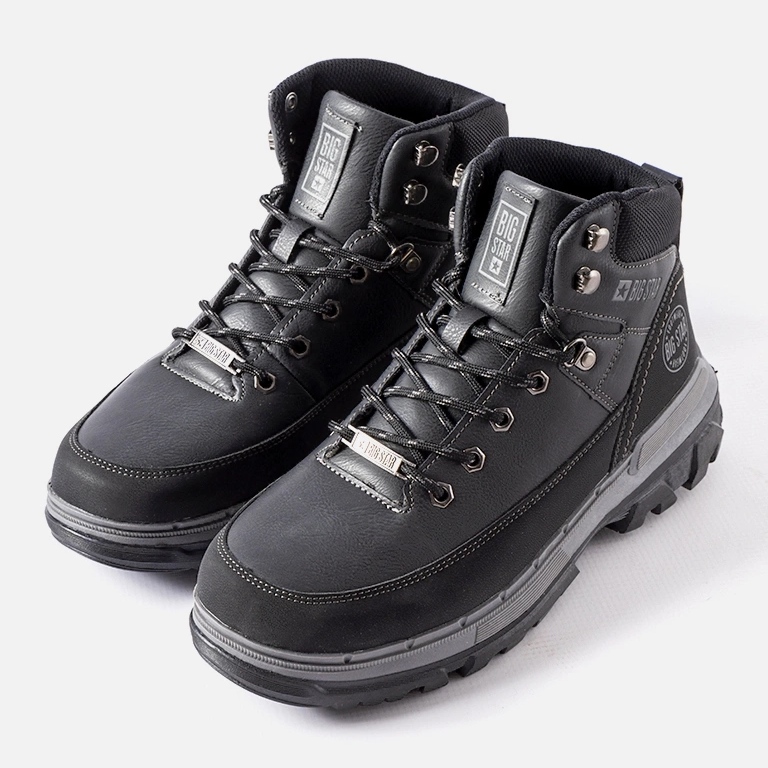Bottes noires pour hommes Big Star KK174120 Noir le noir 2 Bottes noires pour hommes Big Star KK174120 Noir le noir 2