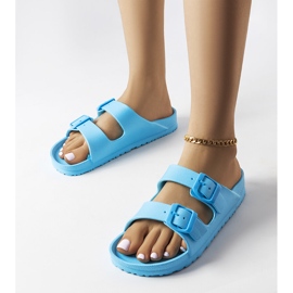 Inna Claquettes à boucle en caoutchouc bleu d'Eugene 1