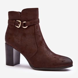 Sergio Leone Bottines en cuir avec boucle pour femme, marron Lasima brun 1 Sergio Leone Bottines en cuir avec boucle pour femme, marron Lasima brun 1