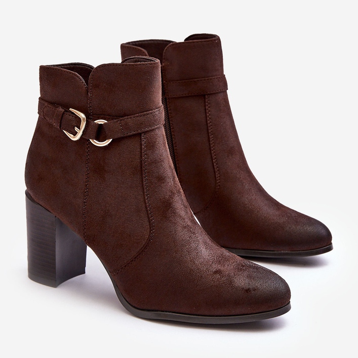 Sergio Leone Bottines en cuir avec boucle pour femme, marron Lasima brun 2 Sergio Leone Bottines en cuir avec boucle pour femme, marron Lasima brun 2