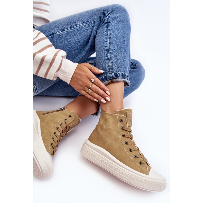 Baskets isolées à fermeture éclair pour femmes Camel Big Star MM274026 beige 2 Baskets isolées à fermeture éclair pour femmes Camel Big Star MM274026 beige 2
