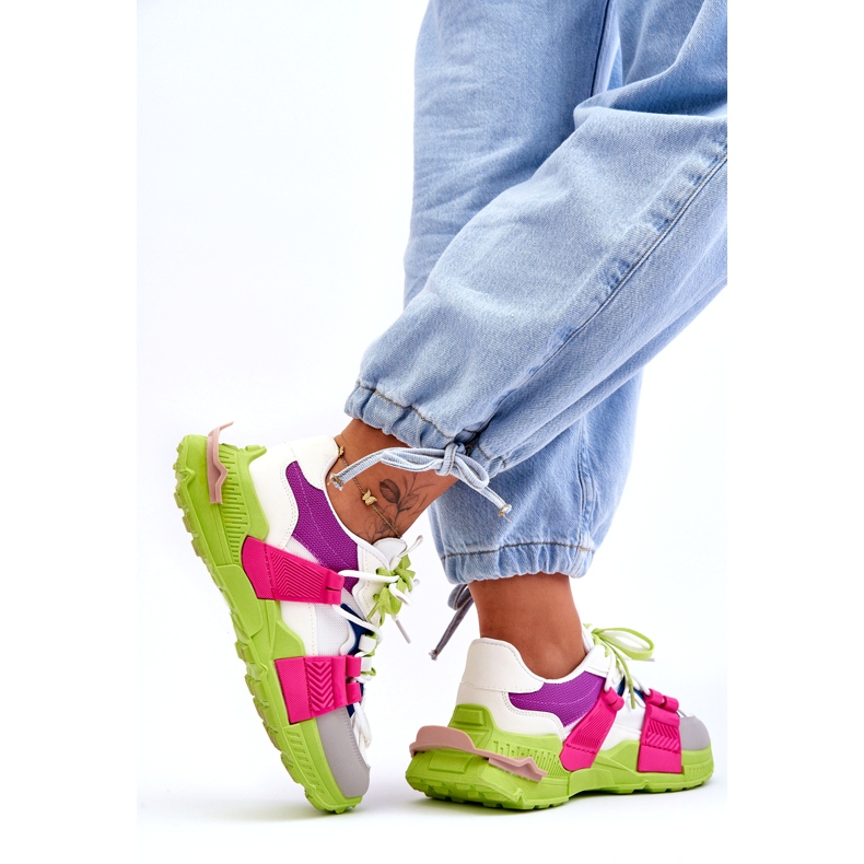 Seastar Chaussures de sport à lacets à la mode pour femmes, vert-rose multicolore 1