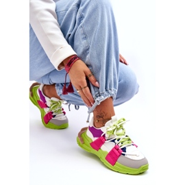 Seastar Chaussures de sport à lacets à la mode pour femmes, vert-rose multicolore 2