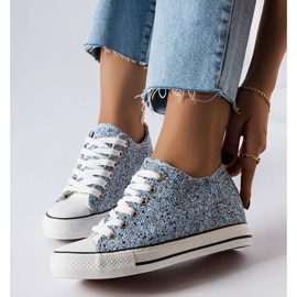 Baskets compensées basses bleues Garceau 1