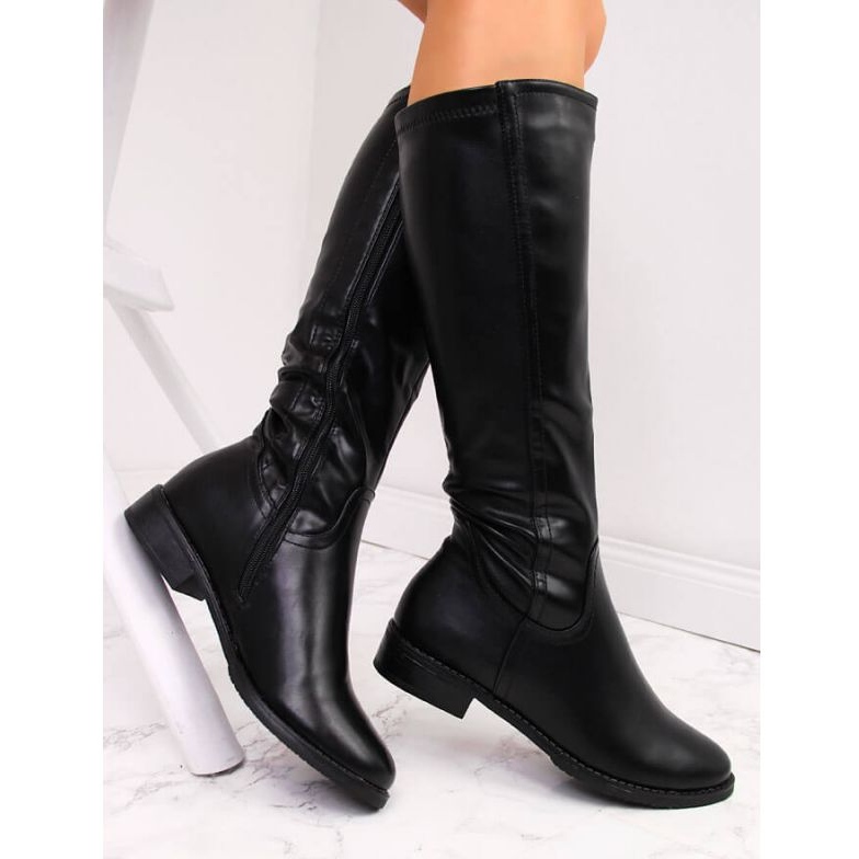 Jezzi W JEZ265 bottes isolées à talons plats, noir le noir 1
