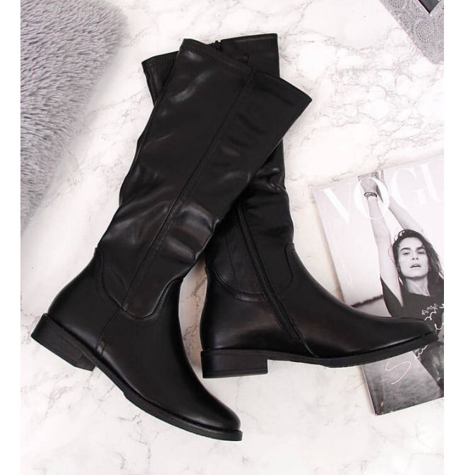 Jezzi W JEZ265 bottes isolées à talons plats, noir 2