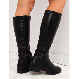 Jezzi W JEZ265 bottes isolées à talons plats, noir le noir 3