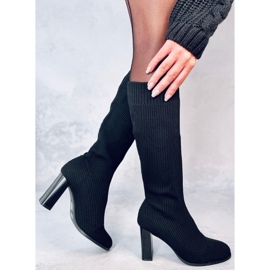 Claudia Bottines chaussettes noires à talons hauts 2