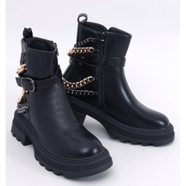 Bottines militaires avec chaînes Toliver Noir 1