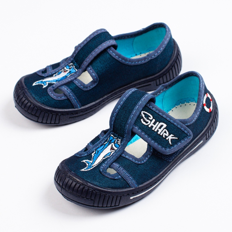 Chaussons de maternelle Shelovet pour garçons bleu 1