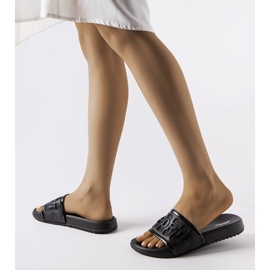 Claquettes en caoutchouc noir Moiariello 1