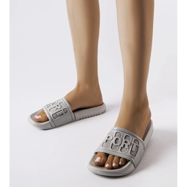 Claquettes en caoutchouc gris Moiariello 1