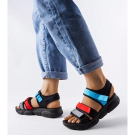 Sandales de sport Mireio noires avec velcro le noir 1