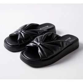 Sandales compensées basses noires Hog le noir 1