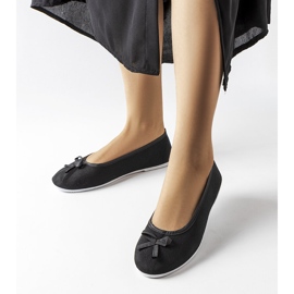 Inna Ballerines en tissu noir Gendron le noir 1