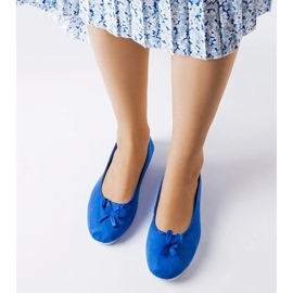 Ballerines en tissu bleu Gendron 1