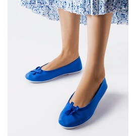 Ballerines en tissu bleu Gendron 2