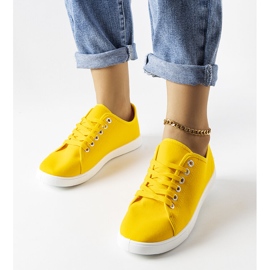 Baskets en textile jaune Sutri 1