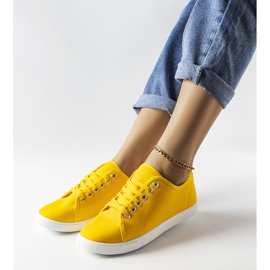 Baskets en textile jaune Sutri 2