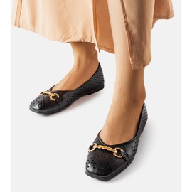 Ballerines noires ajourées de Schiavone le noir 1
