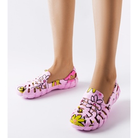 Ballerines en caoutchouc rose à motif Finley 1
